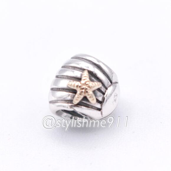 Authentic PANDORA Sea Shell Charm with 14K Gold - 790249 - Picture 9 of 13